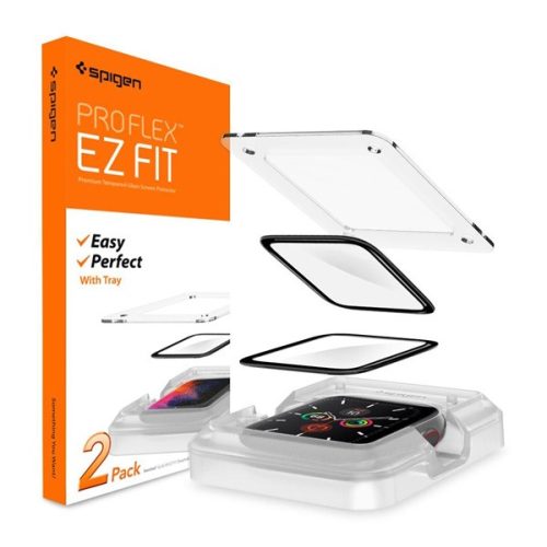 SPIGEN EZ FIT kijelzővédő üveg 2db (2.5D, 0.2mm, ultravékony, 9H) FEKETE