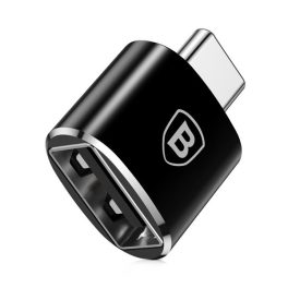  BASEUS adapter (USB aljzat - Type-C, USB/pendrive csatlakoztatás, OTG) FEKETE