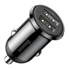   BASEUS GRAIN PRO autós töltő 2 USB aljzat (24W, gyorstöltő) FEKETE