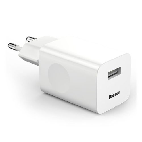 BASEUS hálózati töltő USB aljzat (24W, PD gyorstöltő 3.0) FEHÉR