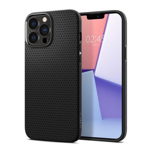 SPIGEN LIQUID AIR szilikon telefonvédő (ütésállóság, légpárnás sarok, rombusz) FEKETE