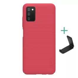   NILLKIN SUPER FROSTED műanyag telefonvédő (gumírozott, érdes felület + asztali tartó) PIROS