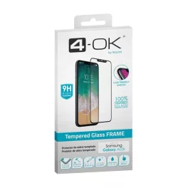   4-OK képernyővédő üveg (3D, tokbarát, ujjlenyomat olvasó, 9H) FEKETE