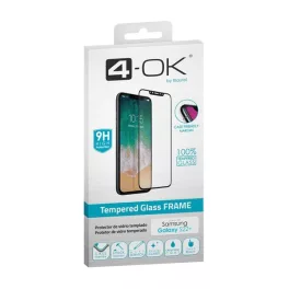   4-OK képernyővédő üveg (3D, tokbarát, ujjlenyomat olvasó, 9H) FEKETE