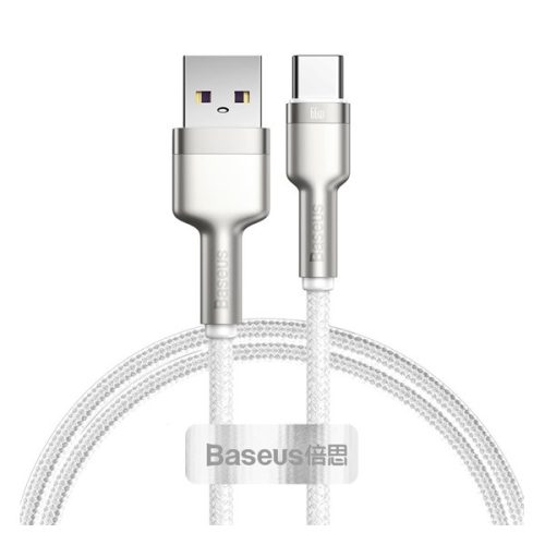 BASEUS CAFULE adatkábel (USB - Type-C, 66W, PD gyorstöltő, 100cm, cipőfűző) FEHÉR