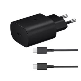   SAMSUNG hálózati töltő Type-C aljzat (25W, PD gyorstöltő 3.0 + 100cm Type-C kábel) FEKETE