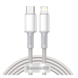 BASEUS adatkábel (Type-C - lightning, 20W, PD gyorstöltő, 200cm, törésgátló) FEHÉR   BASEUS adatkábel (Type-C - lightning, 20W, PD gyorstöltő, 200cm, törésgátló) FEHÉR