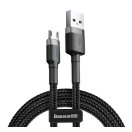 BASEUS CAFULE adatkábel (USB - microUSB, 2A, gyorstöltő, 300cm, cipőfűző) SZÜRKE/FEKETE   BASEUS CAFULE adatkábel (USB - microUSB, 2A, gyorstöltő, 300cm, cipőfűző) SZÜRKE/FEKETE