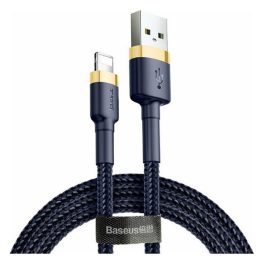   BASEUS CAFULE adatkábel (USB - lightning, 2.4A, gyorstöltő, cipőfűző, 100cm) SÖTÉTKÉK