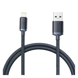 BASEUS CRYSTAL SHINE adatkábel (USB - lightning, 2.4A, PD gyorstöltő, 120cm, cipőfűző) FEKETE   BASEUS CRYSTAL SHINE adatkábel (USB - lightning, 2.4A, PD gyorstöltő, 120cm, cipőfűző) FEKETE