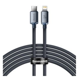   BASEUS CRYSTAL SHINE adatkábel (Type-C - lightning, 20W, PD gyorstöltő, cipőfűző, 200cm) FEKETE