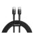 BASEUS CAFULE adatkábel (Type-C - Type-C, 60W, PD gyorstöltő 3.0, cipőfűző, 200cm) FEKETE