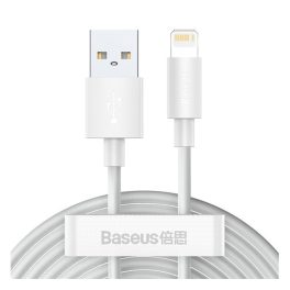   BASEUS WISDOM adatkábel 2db (USB - lightning, 20W, PD gyorstöltő, 150cm) FEHÉR
