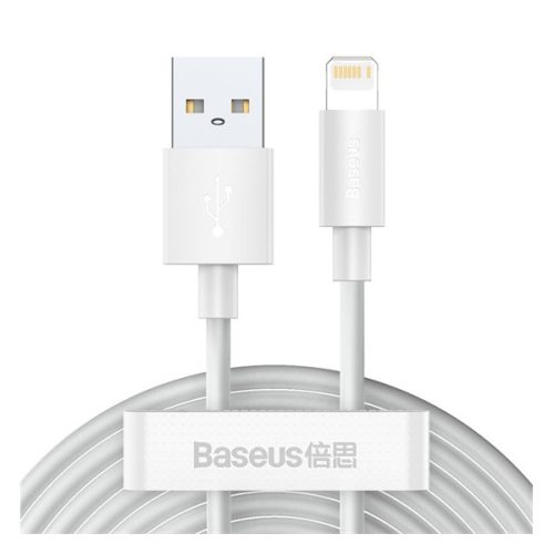 BASEUS WISDOM adatkábel 2db (USB - lightning, 20W, PD gyorstöltő, 150cm) FEHÉR