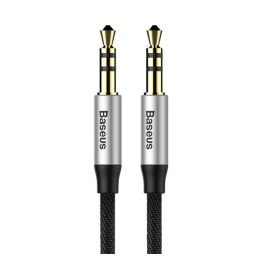   BASEUS YIVEN M30 audió kábel (3.5mm jack - 3.5mm jack, cipőfűző, 100cm) FEKETE