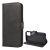 Tok álló, bőr hatású (FLIP, oldalra nyíló, asztali tartó, prémium) FEKETE