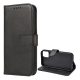 Tok álló, bőr hatású (FLIP, oldalra nyíló, asztali tartó, prémium) FEKETE