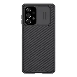   NILLKIN CAMSHIELD PRO szilikon telefonvédő (ütésállóság, kameravédő, csíkos) FEKETE Samsung Galaxy A73 5G