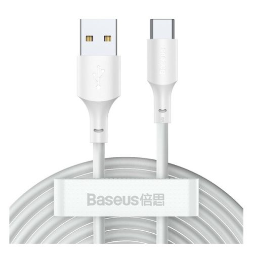 BASEUS adatkábel 2db (USB - Type-C, 40W, PD gyorstöltő, 150cm) FEHÉR