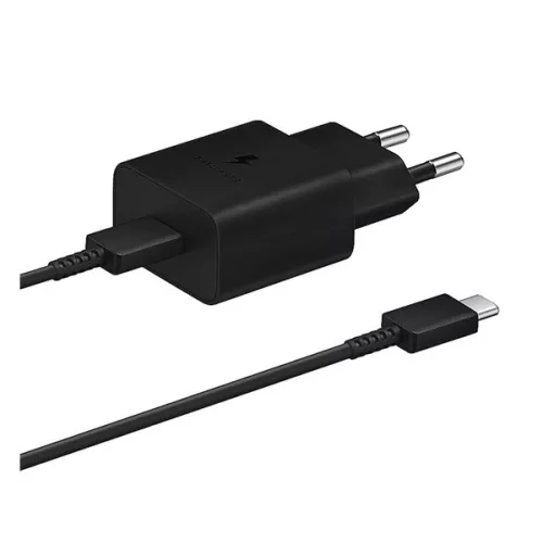 SAMSUNG hálózati töltő Type-C aljzat (45W, PD gyorstöltő 2.0 + Type-C kábel, 180cm) FEKETE