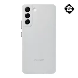   SAMSUNG műanyag telefonvédő (valódi bőr hátlap) VILÁGOSSZÜRKE