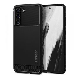   SPIGEN RUGGED ARMOR szilikon telefonvédő (ütésállóság, légpárnás sarok, karbon minta) FEKETE