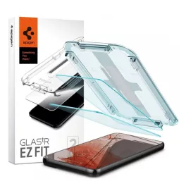   SPIGEN EZ FIT képernyővédő üveg 2db (2.5D, tokbarát, ultravékony, 0.2mm, 9H + segédkeret) ÁTLÁTSZÓ