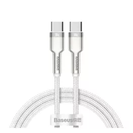   BASEUS CAFULE adatkábel (Type-C - Type-C, 100W, PD gyorstöltő, cipőfűző, 100cm) FEHÉR