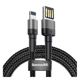 BASEUS CAFULE adatkábel (USB - lightning, 2.4A, gyorstöltő, 100cm, cipőfűző) FEKETE   BASEUS CAFULE adatkábel (USB - lightning, 2.4A, gyorstöltő, 100cm, cipőfűző) FEKETE