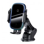 BASEUS LIGHT ELECTRIC autós tartó (műszerfalra, szellőzőre, tapadókorongos, automata, 15W, wireless, LED jelzés) FEKETE