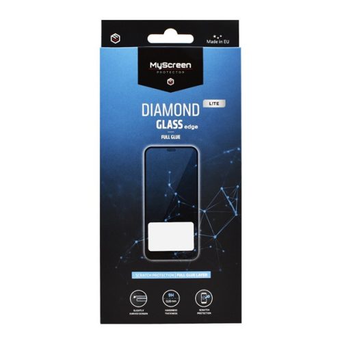 MYSCREEN DIAMOND GLASS LITE EDGE képernyővédő üveg (2.5D, full glue, 0.33mm, 9H) FEKETE