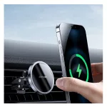 JOYROOM autós tartó (szellőzőre, 360°, 15W, wireless, mágneses) FEKETE