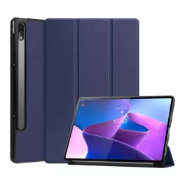   Tok álló, bőr hatású (aktív FLIP, oldalra nyíló, TRIFOLD, asztali tartó, ceruza tartó) SÖTÉTKÉK