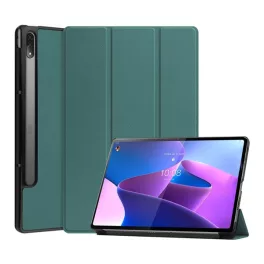   Tok álló, bőr hatású (aktív FLIP, oldalra nyíló, TRIFOLD, asztali tartó, ceruza tartó) SÖTÉTZÖLD