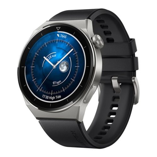 HUAWEI Watch GT 3 Pro okosóra (46mm, beépített GPS, 3D üveg, aktivitásmérő, elasztomer csuklópánt) FEKETE