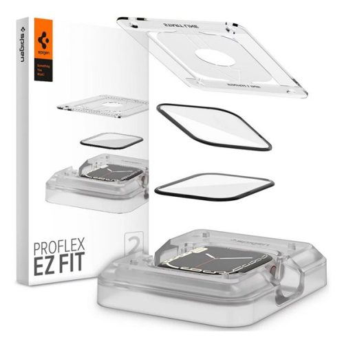 SPIGEN EZ FIT kijelzővédő üveg 2db (2.5D, 0.2mm, ultravékony, 9H) FEKETE