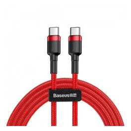   BASEUS CAFULE adatkábel (Type-C - Type-C, 3A, PD gyorstöltő 3.0, 100cm) PIROS