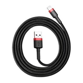 BASEUS CAFULE adatkábel (USB - lightning, 200cm, gyorstöltő 3.0, törésgátló, cipőfűző) FEKETE/PIROS   BASEUS CAFULE adatkábel (USB - lightning, 200cm, gyorstöltő 3.0, törésgátló, cipőfűző) FEKETE/PIROS