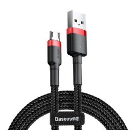 BASEUS CAFULE adatkábel (USB - microUSB, 1.5A, gyorstöltő 3.0, 200cm, törésgátló) PIROS/FEKETE   BASEUS CAFULE adatkábel (USB - microUSB, 1.5A, gyorstöltő 3.0, 200cm, törésgátló) PIROS/FEKETE