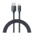 BASEUS CRYSTAL SHINE adatkábel (USB - Type-C, 100W, PD gyorstöltő, cipőfűző, 120cm) FEKETE