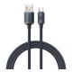 BASEUS CRYSTAL SHINE adatkábel (USB - Type-C, 100W, PD gyorstöltő, cipőfűző, 120cm) FEKETE