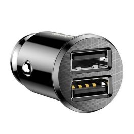   BASEUS GRAIN autós töltő 2 USB aljzat (15W, túlfeszültség elleni védelem) FEKETE