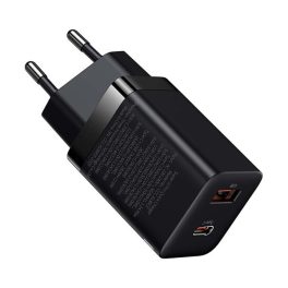   BASEUS SUPER SI PRO hálózati töltő USB+Type-C aljzat (30W, PD gyorstöltő 3.0) FEKETE