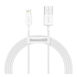   BASEUS SUPERIOR adatkábel (USB - lightning, 2.4A, PD gyorstöltő, törésgátló, 150cm) FEHÉR