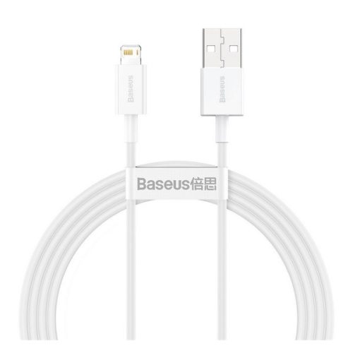 BASEUS SUPERIOR adatkábel (USB - lightning, 2.4A, PD gyorstöltő, törésgátló, 150cm) FEHÉR