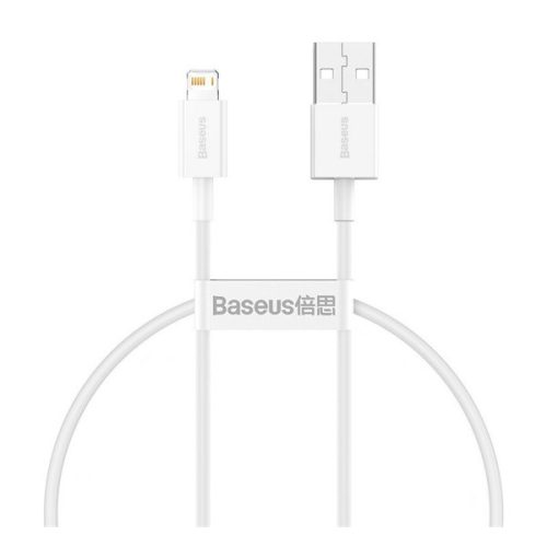 BASEUS SUPERIOR adatkábel (USB - lightning, 2.4A, PD gyorstöltő, törésgátló, 25cm) FEHÉR