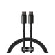 BASEUS TUNGSTEN GOLD adatkábel (Type-C - Type-C, 100W, PD gyorstöltő, törésgátló, 100cm) FEKETE