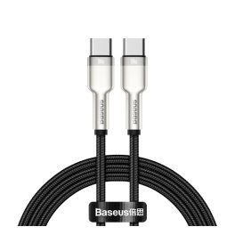   BASEUS CAFULE adatkábel (Type-C - Type-C, 100W, PD gyorstöltő, 100cm) FEKETE