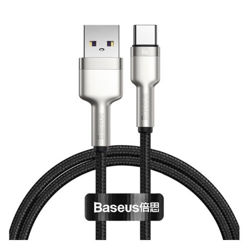 BASEUS CAFULE adatkábel (USB - Type-C, 66W, gyorstöltő, 100cm, törésgátló) FEKETE