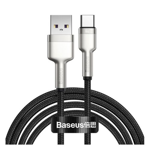 BASEUS CAFULE adatkábel (USB - Type-C, 66W, gyorstöltő, 200cm, törésgátló) FEKETE